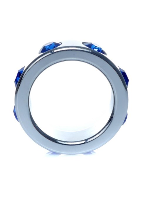 Pierścień-Metal Cock Ring with Dark Blue Diamonds Small B - Series HeavyFun Pierścień-Metal Cock Ring with Dark Blue Diamonds Small B - Series HeavyFun