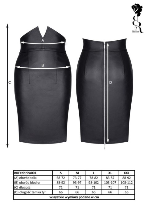 Bielizna - BRFEDERICA001 spódnica czarna rozmiar XL Demoniq Bielizna - BRFEDERICA001 spódnica czarna rozmiar XL Demoniq