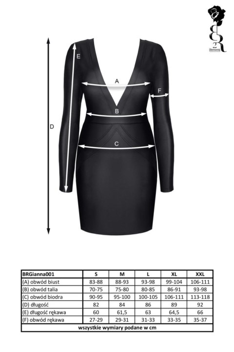 Bielizna - BRGIANNA001 sukienka czarna rozmiar XL Demoniq Bielizna - BRGIANNA001 sukienka czarna rozmiar XL Demoniq