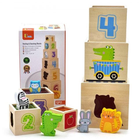 VIGA Drewniana Piramidka Układanka Klocki Sorter Montessori Viga Toys VIGA Drewniana Piramidka Układanka Klocki Sorter Montessori Viga Toys