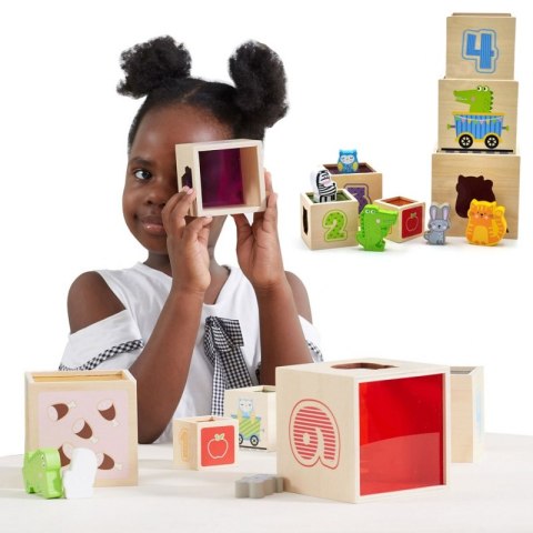 VIGA Drewniana Piramidka Układanka Klocki Sorter Montessori Viga Toys VIGA Drewniana Piramidka Układanka Klocki Sorter Montessori Viga Toys