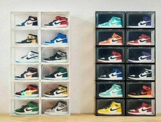 3X BOX NA BUTY ORGANIZER PUDEŁKO CZARNE DO ROZM. 47 BITUXX