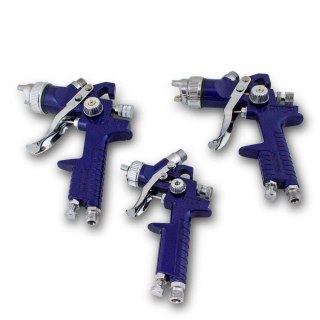 3X PISTOLET LAKIERNICZY HVLP ZESTAW 1,7 1,4 1,0 MM BITUXX