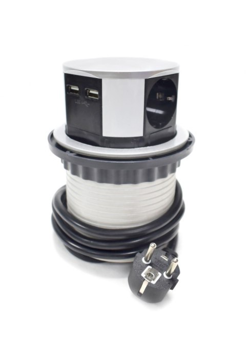 4-KROTNE GNIAZDO STOŁOWE CHOWANE Z USB BITUXX