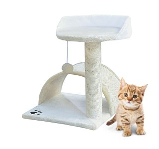 DRAPAK DLA KOTA LEGOWISKO+BUDKA BIAŁO-BEŻOWY 43CM ANIMEL