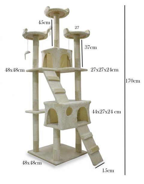 DRAPAK DRZEWKO LEGOWISKO WIEŻA DLA KOTA 170CM BEŻOWY ANIMEL DRAPAK DRZEWKO LEGOWISKO WIEŻA DLA KOTA 170CM BEŻOWY ANIMEL
