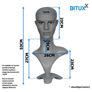 GŁOWA MĘSKA EKSPOZYCYJNA MANEKIN BITUXX