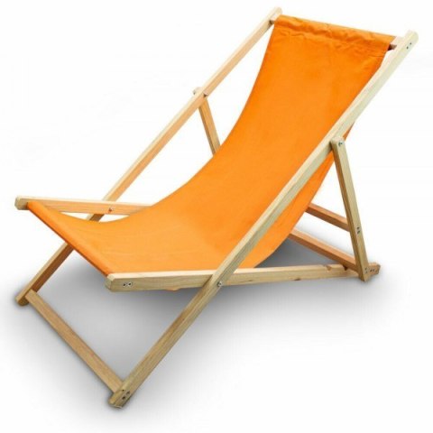 LEŻAK PLAŻOWY OGRODOWY DREWNIANY SKŁADANY REGULOWANY POMARAŃCZOWY BITUXX LEŻAK PLAŻOWY OGRODOWY DREWNIANY SKŁADANY REGULOWANY POMARAŃCZOWY BITUXX