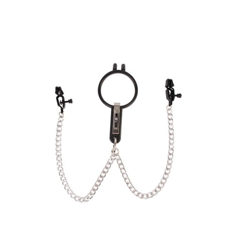 Humiliate Mouth Spreader with Nipple Clamps Sins Humiliate Mouth Spreader with Nipple Clamps Sins