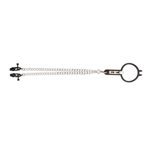 Humiliate Mouth Spreader with Nipple Clamps Sins Humiliate Mouth Spreader with Nipple Clamps Sins