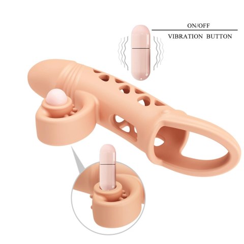 ROMANCE - Penis sleeve, TPE material,vibration, battery LR41*3, Flesh Romance ROMANCE - Penis sleeve, TPE material,vibration, battery LR41*3, Flesh Romance