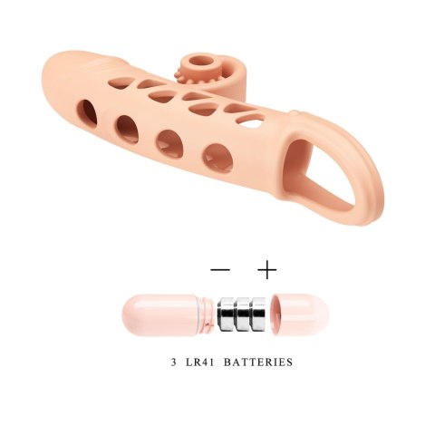 ROMANCE - Penis sleeve, TPE material,vibration, battery LR41*3, Flesh Romance ROMANCE - Penis sleeve, TPE material,vibration, battery LR41*3, Flesh Romance