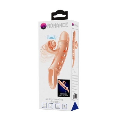 ROMANCE - Penis sleeve, TPE material,vibration, battery LR41*3, Flesh Romance ROMANCE - Penis sleeve, TPE material,vibration, battery LR41*3, Flesh Romance