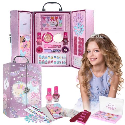DUŻY KUFEREK WALIZKA KOSMETYKÓW PAZNOKCI MAKIJAŻ MAKEUP ZESTAW PIĘKNOŚCI Import ProNice