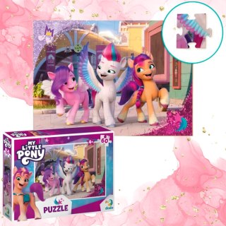 PUZZLE "MY LITTLE PONY" UKŁADANKA 60 ELEMENTÓW UROCZE KUCYKI DLA DZIECI DODO