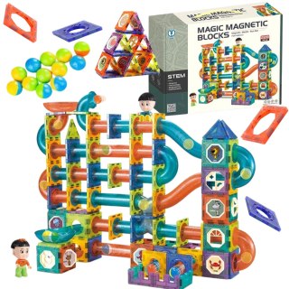 ZESTAW KLOCKI MAGNETYCZNE KONSTRUKCYJNE TOR UKŁADANKA ZAMEK FIGURKI 228 EL Import ProNice