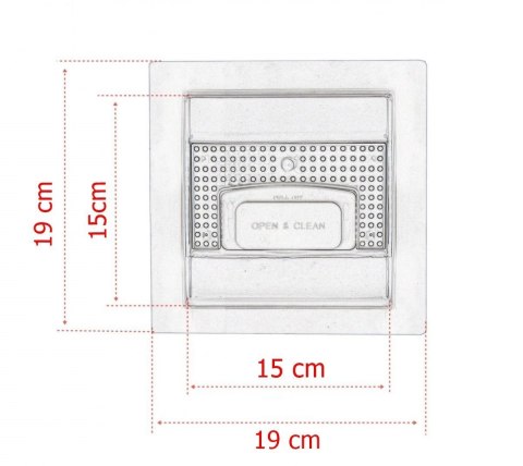 ODPŁYW KWADRATOWY MINIMALISTYCZNY ŚCIEK WODNY 15X15 BITUXX