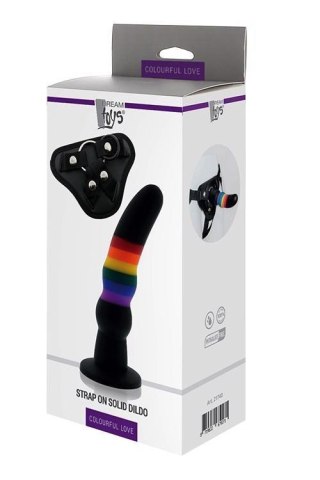 COLOURFUL LOVE STRAP ON SOLID DILDO Boss of toys
