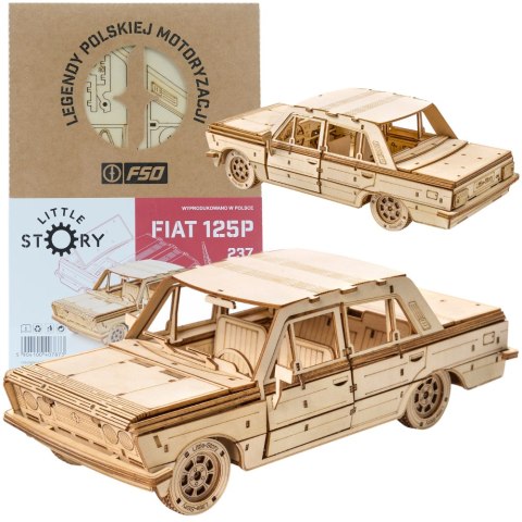 Little Story Drewniane Puzzle Model 3D - FSO Fiat 125p Little Story