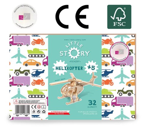 Little Story Drewniane Puzzle Model 3D - Helikopter Little Story Little Story Drewniane Puzzle Model 3D - Helikopter Little Story