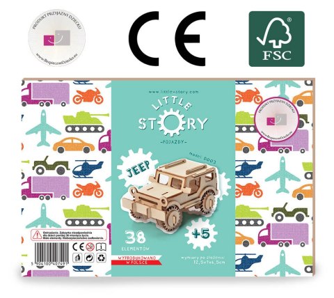 Little Story Drewniane Puzzle Model 3D - Jeep Little Story