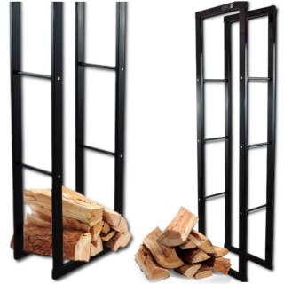Stojak na Drewno Kominkowe Stalowy Nowoczesny Design 150 cm Duża Pojemność Bituxx
