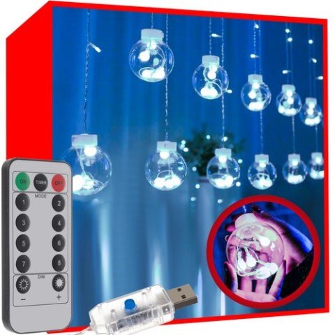 Kurtyna świetlna 108LED USB- zimny biały KŚ19770 Iso Trade Kurtyna świetlna 108LED USB- zimny biały KŚ19770 Iso Trade