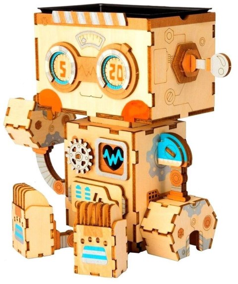 ROBOTIME Drewniane Puzzle 3D - Doniczka Robot Robotime