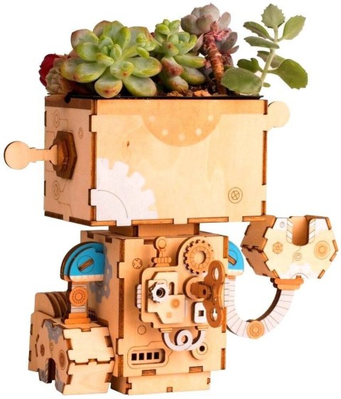 ROBOTIME Drewniane Puzzle 3D - Doniczka Robot Robotime
