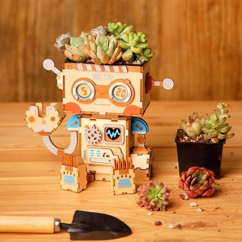 ROBOTIME Drewniane Puzzle 3D - Doniczka Robot Robotime