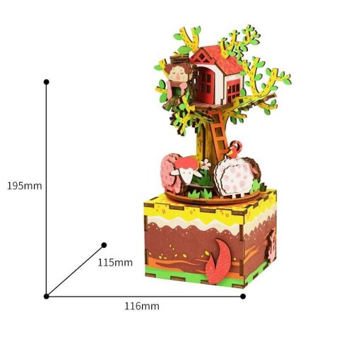 ROBOTIME Drewniane Puzzle 3D - Pozytywka Dom na Drzewie Robotime ROBOTIME Drewniane Puzzle 3D - Pozytywka Dom na Drzewie Robotime