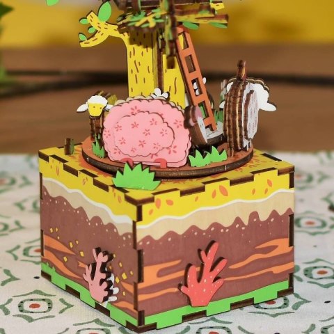 ROBOTIME Drewniane Puzzle 3D - Pozytywka Dom na Drzewie Robotime ROBOTIME Drewniane Puzzle 3D - Pozytywka Dom na Drzewie Robotime