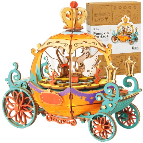 ROBOTIME Drewniane Puzzle 3D - Pozytywka Kareta Robotime ROBOTIME Drewniane Puzzle 3D - Pozytywka Kareta Robotime