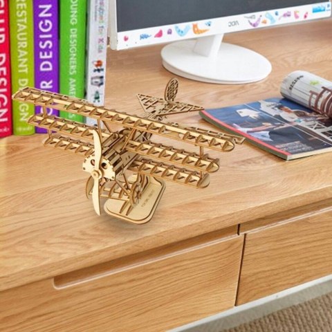 ROBOTIME Drewniane Puzzle 3D - Samolot Trójpłatowy Robotime