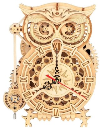 ROBOTIME Drewniane Puzzle 3D - Zegar Sowa Robotime
