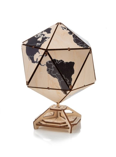 EWA Drewniane Puzzle 3D - Dwudziestościenny Czarny Globus EWA Eco-Wood-Art