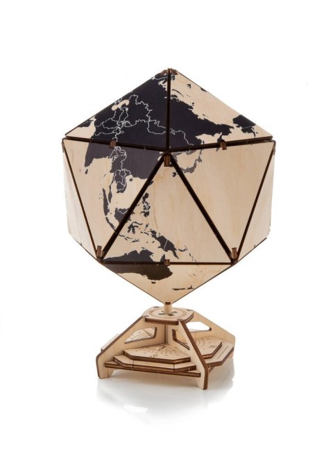 EWA Drewniane Puzzle 3D - Dwudziestościenny Czarny Globus EWA Eco-Wood-Art