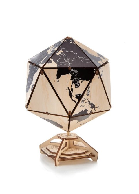 EWA Drewniane Puzzle 3D - Dwudziestościenny Czarny Globus EWA Eco-Wood-Art