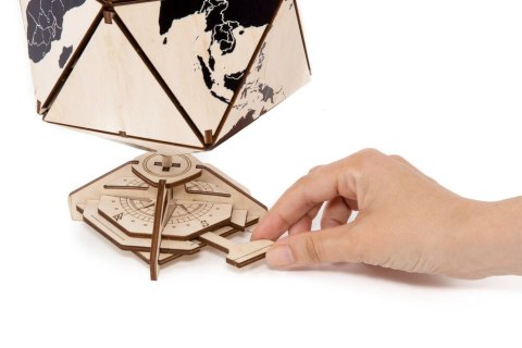 EWA Drewniane Puzzle 3D - Dwudziestościenny Czarny Globus EWA Eco-Wood-Art
