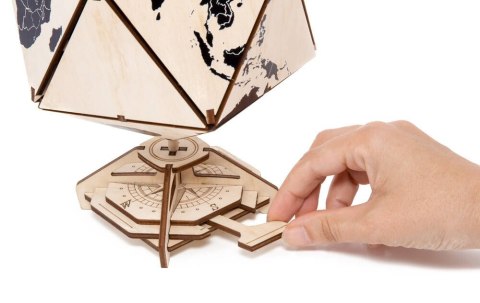 EWA Drewniane Puzzle 3D - Dwudziestościenny Czarny Globus EWA Eco-Wood-Art