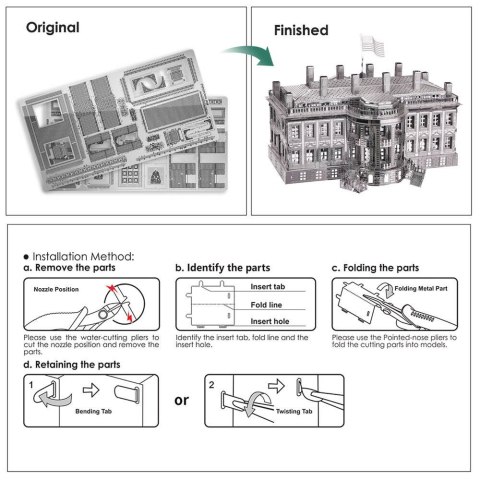 Piececool Puzzle Metalowe Model 3D - Biały Dom Piececool Piececool Puzzle Metalowe Model 3D - Biały Dom Piececool