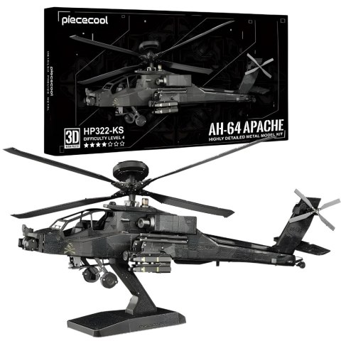Piececool Puzzle Metalowe Model 3D - Helikopter AH-64 Apache Piececool Piececool Puzzle Metalowe Model 3D - Helikopter AH-64 Apache Piececool