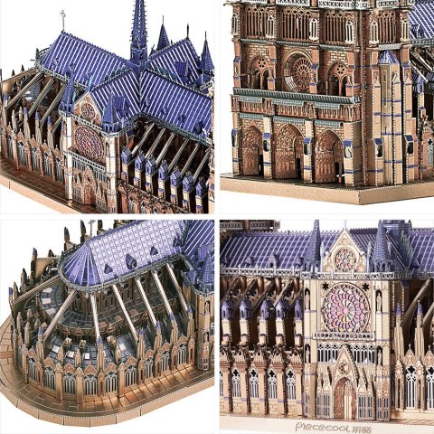 Piececool Puzzle Metalowe Model 3D - Katedra Notre Dame Piececool