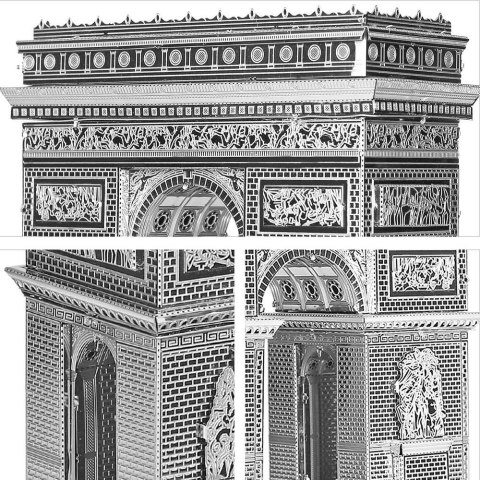 Piececool Puzzle Metalowe Model 3D - Łuk Triumfalny Piececool