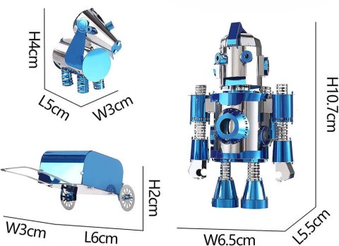 Piececool Puzzle Metalowe Model 3D - Robot Coolbot Mały Podróżnik Piececool