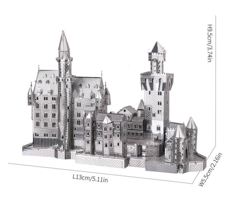 Piececool Puzzle Metalowe Model 3D - Zamek Neuschwanstein Piececool Piececool Puzzle Metalowe Model 3D - Zamek Neuschwanstein Piececool