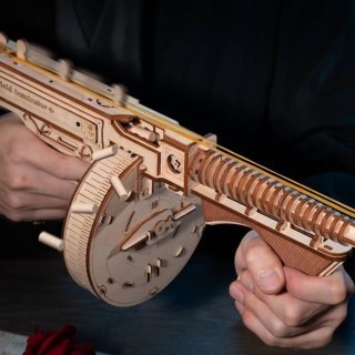 ROBOTIME Drewniane Mechaniczne Puzzle Model 3D - Pistolet Maszynowy Thompson Robotime