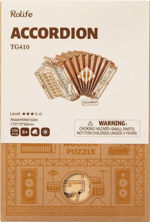 ROBOTIME Drewniane Puzzle 3D - Akordeon Robotime ROBOTIME Drewniane Puzzle 3D - Akordeon Robotime