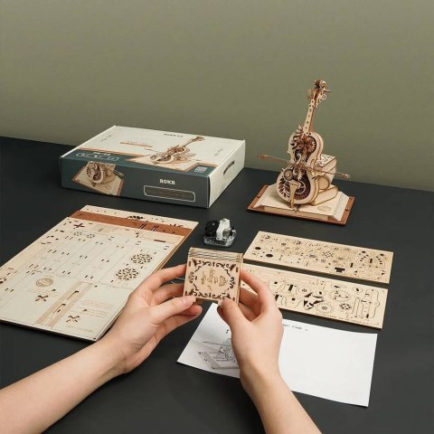 ROBOTIME Drewniane Puzzle 3D Magiczna Wiolonczela Robotime