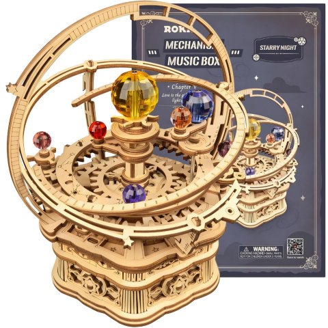 ROBOTIME Drewniane Puzzle 3D - Pozytywka Gwieździsta Noc Robotime